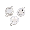 304 Stainless Steel Magnetic Clasps with Loops STAS-P452-04C-P-2