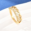 304 Stainless Steel Micro Pave Cubic Zirconia Finger Rings for Women RJEW-K315-01G-3