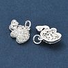 Brass Micro Pave Black Cubic Zirconia Pendants CU-CBA3F77-05S-2