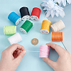 10 Rolls 10 Colors Waxed Cotton Cords YC-WH0012-01-3