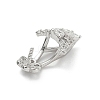 925 Sterling Silver Pave Clear Cubic Zirconia Flower Pendant Bails STER-P068-02P-2