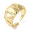 Rack Plating Brass Micro Pave Cubic Zirconia Cuff Ring RJEW-P104-11G-1