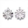 Brass Micro Pave Clear Cubic Zirconia Pendants KK-N232-147-NF-2