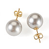925 Sterling Silver Round Stud Earrings EJEW-TAC00030-03-3