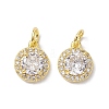 Brass Micro Pave Clear Cubic Zirconia Charms KK-K360-16G-1
