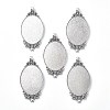 Tibetan Style Alloy Pendant Cabochon Settings X-TIBEP-N003-28AS-1