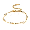 304 Stainless Steel Pave Clear Cubic Zirconia Link Chain Bracelets for Women SA-CBAABBA-07A-G-1