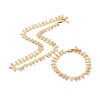 Natural Faceted Agate Beaded Necklace & Bracelet Set SJEW-JS01208-1