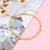 Brass Coffee Bean Chain Anklets AJEW-AN00420-5