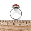 Half Round Natural Red Jasper Finger Rings RJEW-M062-01P-19-3