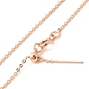 1mm Rack Plating Brass Cable Chain Adjustable Slider Necklaces for Women Men MAK-L044-04RG-2