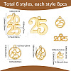 48Pcs 6 Styles Alloy Charms FIND-SP0003-73-2