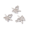 Rack Plating Brass Micro Pave Clear Cubic Zirconia Charms KK-G433-14P-3