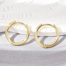 Brass Huggie Hoop Earrings KK-D160-55G