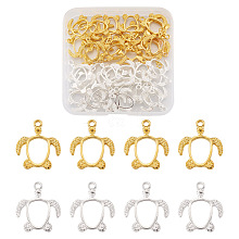 Craftdady 40Pcs 2 Colors Alloy Open Back Bezel Pendants FIND-CD0001-05