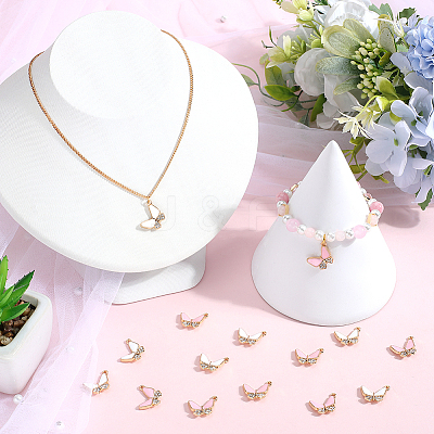 32Pcs 2 Colors Alloy Enamel Rhinestones Pendants ENAM-SC0005-54-1