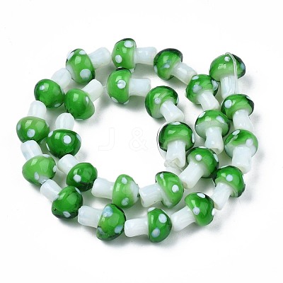 Mushroom Handmade Lampwork Beads Strands LAMP-R116-26-1