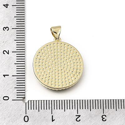 Easter Brass Clear Cubic Zirconia & Acrylic Pendants KK-G602-06G-01-1