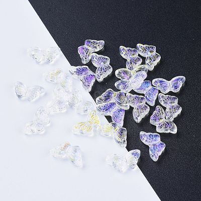 Electroplate Transparent Glass Beads X-EGLA-L027-E-A01-1