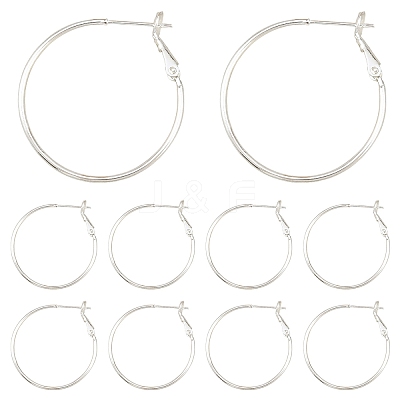 10Pcs Brass Hoop Earrings KK-YW0003-68S-1