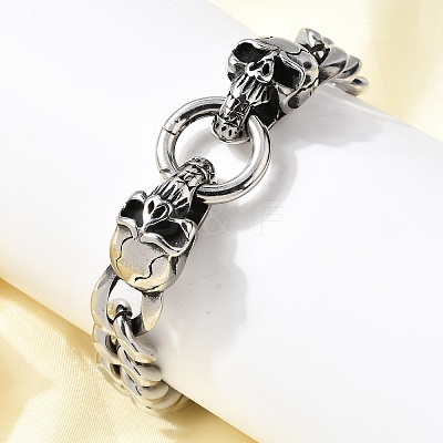 304 Stainless Steel Cuban Link Chains Bracelets for Unisex BJEW-A092-06B-P-1