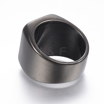 304 Stainless Steel Signet Band Rings for Men RJEW-G091-16-1