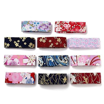 12 Yards 12 Colors Japanese Kimono Style Floral Cotton Ribbon OCOR-GF0001-70-1