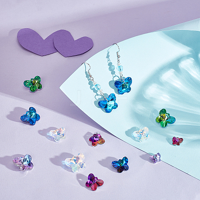 60Pcs 15 Style Facted Glass Pendants GLAA-GA0001-61-1