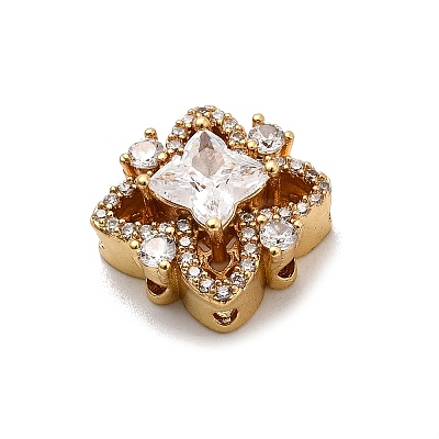 Brass Pave Clear Cubic Zirconia Multi-Strand Links X-KK-Z131-09G-1
