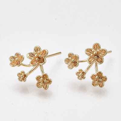 Brass Stud Earring Findings X-KK-S350-427-1