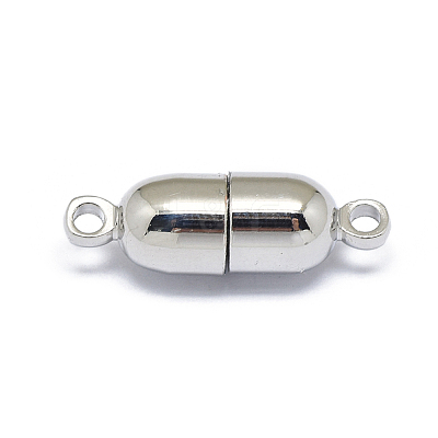 Rack Plating Brass Magnetic Clasps with Loops KK-F801-05-P-1