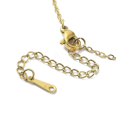 Alloy Enamel Sunflower Pendant Necklace with 304 Stainless Steel Chains NJEW-JN04412-01-1