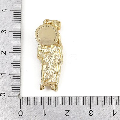 Brass Micro Pave Cubic Zirconia Pendants KK-D409-49G-01-1