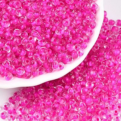 6/0 Inside Colours Transparent Glass Seed Beads X1-SEED-T007-07I-1