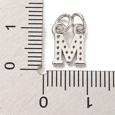 Initial Letter Brass with Cubic Zirconia Charms KK-Q814-26M-P-1