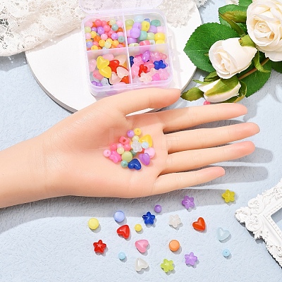 4 Style Transparent Acrylic Beads MACR-YW0001-62-1