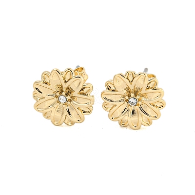 Brass Micro Pave Cubic Zirconia Ear Studs EJEW-P283-01G-04-1