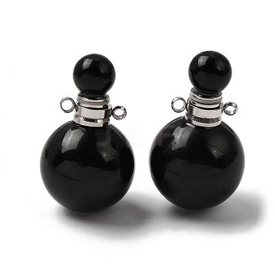 Natural Obsidian Perfume Bottle Pendants GG-CBA7610-02P-07-1