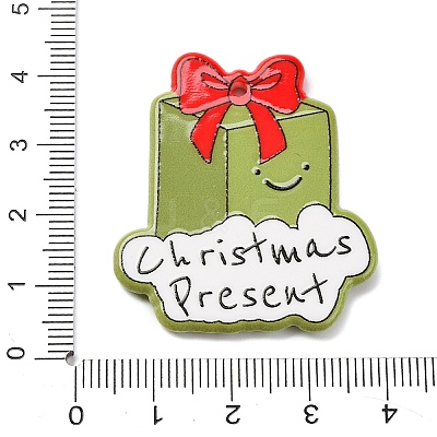 Christmas Series Printed Opaque Acrylic Pendants OACR-Q080-01C-1