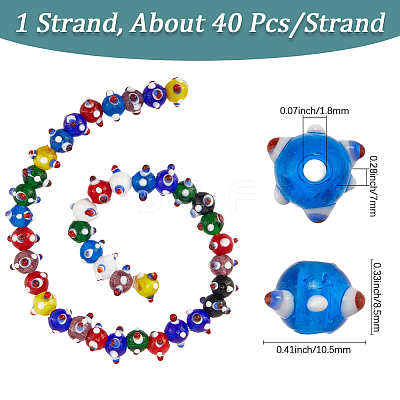 1 Strand Handmade Pumpkin Spot Lampwork Beads LAMP-LT0001-04-1