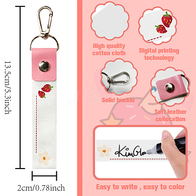 PU Leather & Cotton Name Marker Keychain AJEW-WH0514-015-1