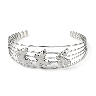 Non-Tarnish 304 Stainless Steel Hollow Open Cuff Bangles BJEW-Q348-03P-10-1