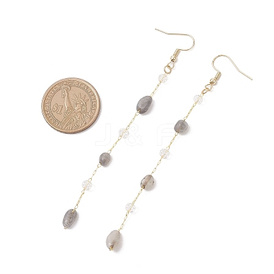 Handmade Natural Labradorite Beaded Chains Earring & Necklaces Sets SJEW-JS01342-03-1