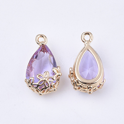 Transparent Glass Pendants X-GLAA-T007-05D-1