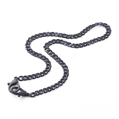 Personalized Acrylic Curb Chain Necklaces Sets NJEW-JN03431-1