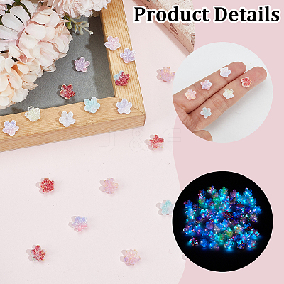 210Pcs 7 Colors Luminous Opaque Resin Cabochons FIND-SC0022-13-1