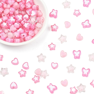 200Pcs 5 Styles Transparent Acrylic Beads TACR-FS0001-54A-1