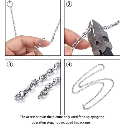 Tarnish Resistant 304 Stainless Steel Cable Chains CHS-P007-27P-03-1