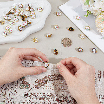 32Pcs 2 Colors Alloy Buttons FIND-OC0013-32-1