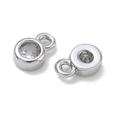 Brass Micro Pave Clear Cubic Zirconia Charms CU-CBA91C0-05P-1